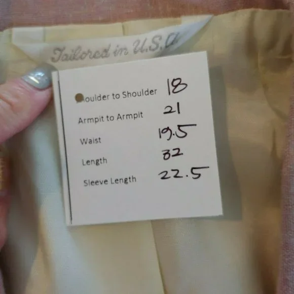 Vintage Glenshire Fine Tailored Clothing Blazer Mens 42 Lined Pink Jacket - Picture 12 of 12